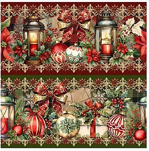 Tricoline digital Natal Luminoso I (0,55cm x 1,50 de largura)