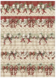 Tricoline digital Natal Coleção Laços (0,55cm x 1,50 de largura)