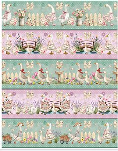 Tricoline digital Gansos no Jardim (0,55cm x 1,50 de largura)