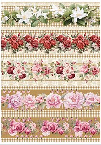 Tricoline digital  Rosas Belas (0,55cm x 1,50 de largura)