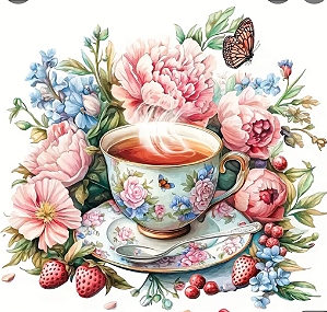 Transfer para tecido, Peônias  pequenas (kit com 3 unidades)