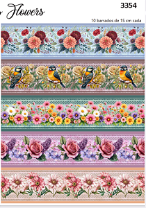 Tricoline digital Flouwers (0,55cm x 1,50 de largura)