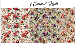 Tricoline digital compose Linda (0,55cm x 1,50 de largura)