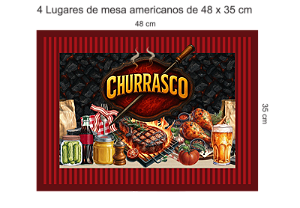 Jogo americano em sarja impermeável (4 unidades)