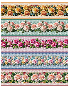 Tricoline digital Rosas 3D 1 (0,55cm x 1,50 de largura)