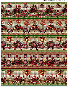 Tricoline digital Natal, Decoração (0,55cm x 1,50 de largura)