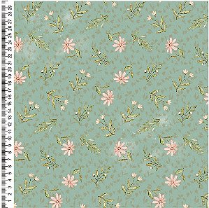 Tricoline digital Chimarrão Compose floral (0,55cm x 1,50 de largura)