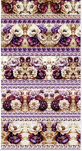 Tricoline digital Peônias (0,55cm x 1,50 de largura)