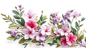 Decalques para tecido DTF Floral lilás (28cm x 12cm)