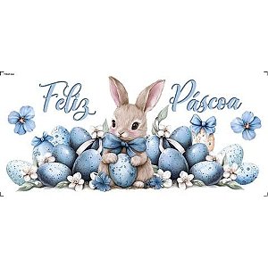 Decalques para tecido DTF Feliz Páscoa (27cm x 12cm)