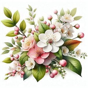 Decalques para tecido Flores delicadas (12 cm x 12 aproximadamente)