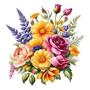 Decalque floral 1 (12cm x 12cm aproximadamente)