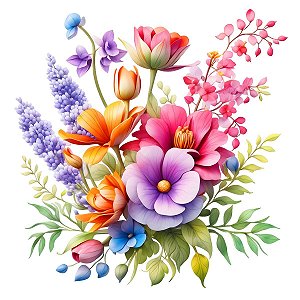 Decalques para tecidos flores delicadas 2 (12cm x 12cm aproximadamente)