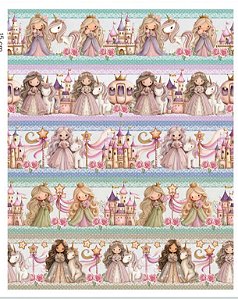 Tricoline digital Princesas barrado (55cm x 1,50)