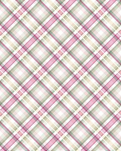 Tricoline xadrez Rosa e verde (55cm x 1,50)
