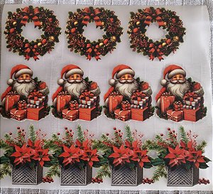 Decalques para tecido DTF Natal, Kit 2