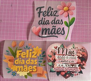 Decalque de tecido Dia das Mães, Kit 2