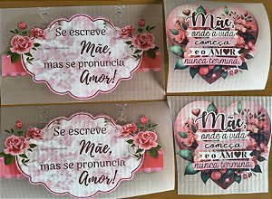 Decalques para tecido Dia das Mães, Kit 4