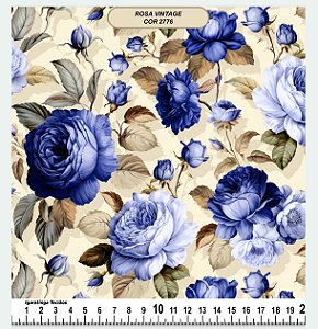 Tricoline floral para compose (55cm x 1,50)