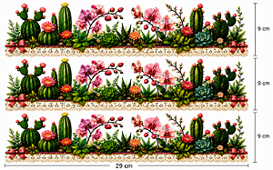 Decalques têxtil floral (3 faixas)