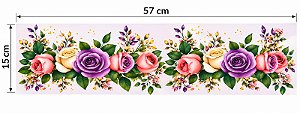 Decalques para tecido DTF GG Rosas 1 (57cm x 15cm)