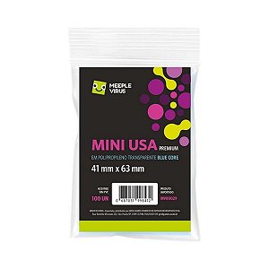 Sleeves Mini Usa Premium 41 x 63 mm (Blue Core) - Meeple Virus