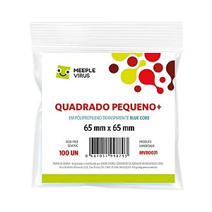Sleeves Quadrado Pequeno + 65 x 65 mm (Blue Core) - Meeple Virus