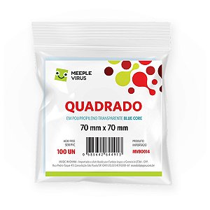 Sleeves Quadrado 70 x 70 mm (Blue Core) - Meeple Virus