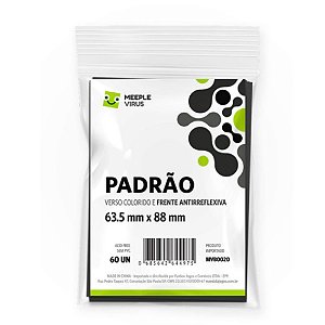 Sleeves Padrão 63,5 x 88 (Preto) Pack 60 - Meeple Virus