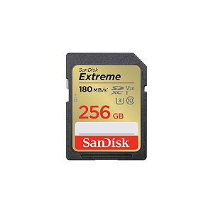 Cartão De Memória SanDisk Extreme 180-130MB/s 256GB