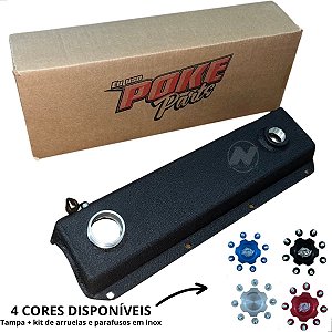 Tampa De Válvula Vw Ap 8v Race Em Alumínio Preto Texturizado