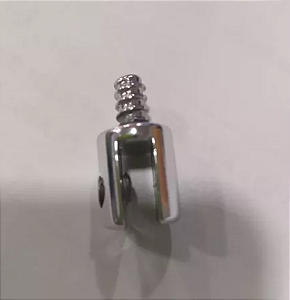 10 Peças Suporte U Para Vidro 4mm Cromado C/ Pino Roscado