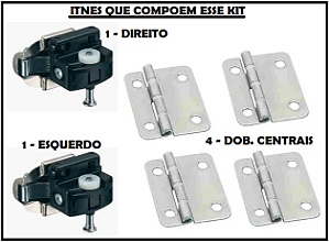 Sistema p/ Porta Sanfonada De Guarda Roupas Wing Line Wl26