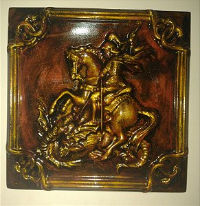 São Jorge Quadro decorativo em gesso