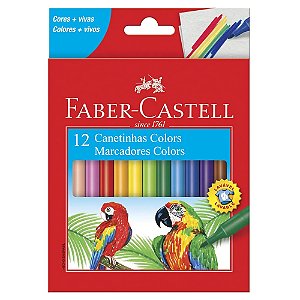 Canetinha hidrocor com 12 cores Faber-Castell