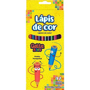 Lapis de cor hexagonal 12 cores - gatte