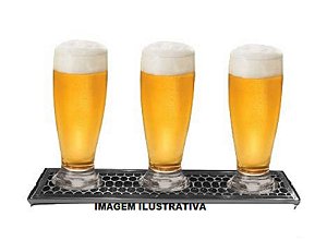 Escorredor Pingadeira Porta 3 Copo Inox Chopp Cerveja Sucos