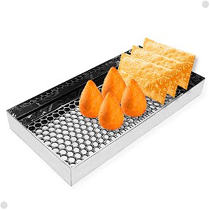 Escorredor De Batata Pastel Salgados Coxinha Retangular Grande Inox