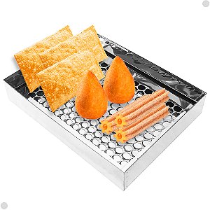 Escorredor De Batata Pastel Salgados Coxinha Retangular Inox