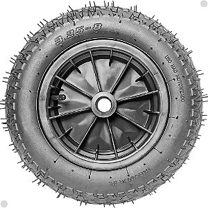 Pneu + Roda para Carrinho Carriola 3.25-8 Com Câmara Eixo 1"