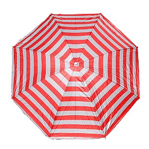 Guarda Sol 1,8m para Praia Carrinhos Proteção Solar Piscina Vermelho Listrado