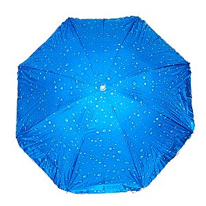 Guarda Sol 1,8m para Praia Carrinhos Proteção Solar Piscina Azul Gotas de Água