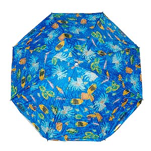 Guarda Sol 1,8m para Praia Carrinhos Proteção Solar Piscina Azul Ilustrado Peixes