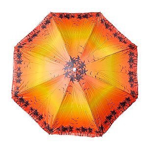 Guarda Sol 1,8m para Praia Carrinhos Proteção Solar Piscina Laranja e Amarelo Coqueiros