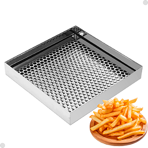 Escorredor de Batatas Quadrado Inox Salgados Pastel Copos