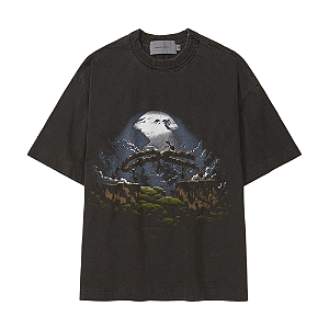Camiseta Quadro Creations Formigas Boxy Stoned Preto