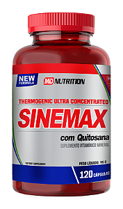 Sinemax  MD Nutrition - 120 Cápsulas - Termogênico sem cafeína, com Quitosana