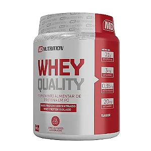 Whey Quality - Md Nutrition - 900 GR - Zero Açúcares Adicionados - com Glutamina, Creatina, L-Lisina, Vitaminas E, C e B6