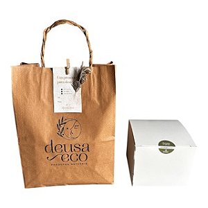 Embalagem para Presente - Caixa Kraft + Sacolinha