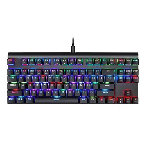 Teclado Gamer Motospeed CK101 Preto Switch Vermelho RGB